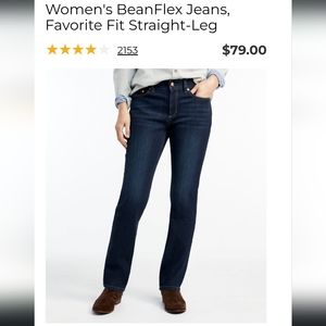 L.L. Bean Women's Jeans, Favorite Fit Straight-Leg, Size 18